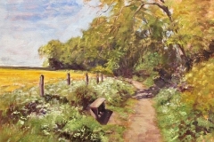 Top Woodland Path  - by Stone Artist- Barbara Bell - Facebook - Barbara Bell Oil Paintings