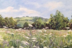 Hay Meadow in mid summer by Stone Artist- Barbara Bell - Facebook - Barbara Bell Oil Paintings